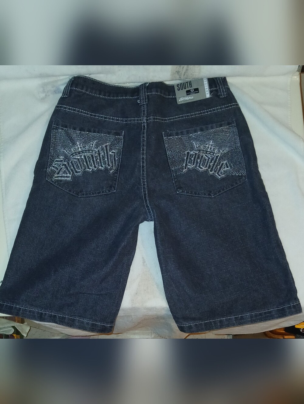 2000's South Pole Kids/Youth Dark Grey/Black Wash Denim Shorts